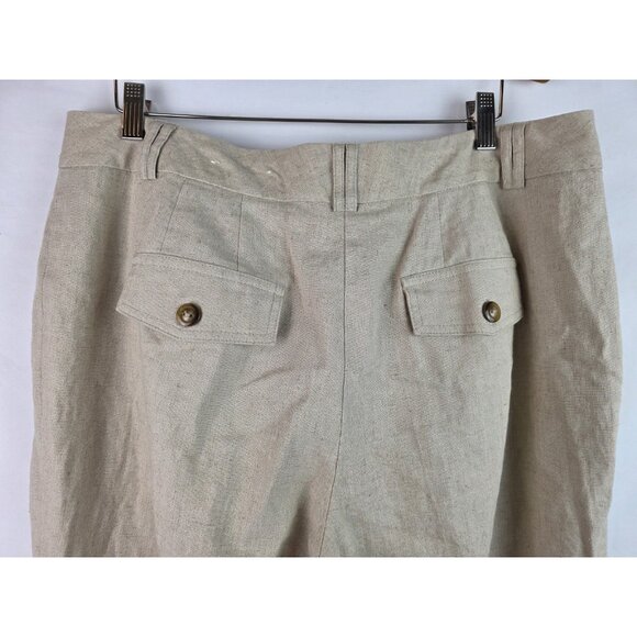 Cato Women's Pants Plus Size 16W Khaki Beige Linen Blend Wide Leg Casual Pants - Picture 8 of 10